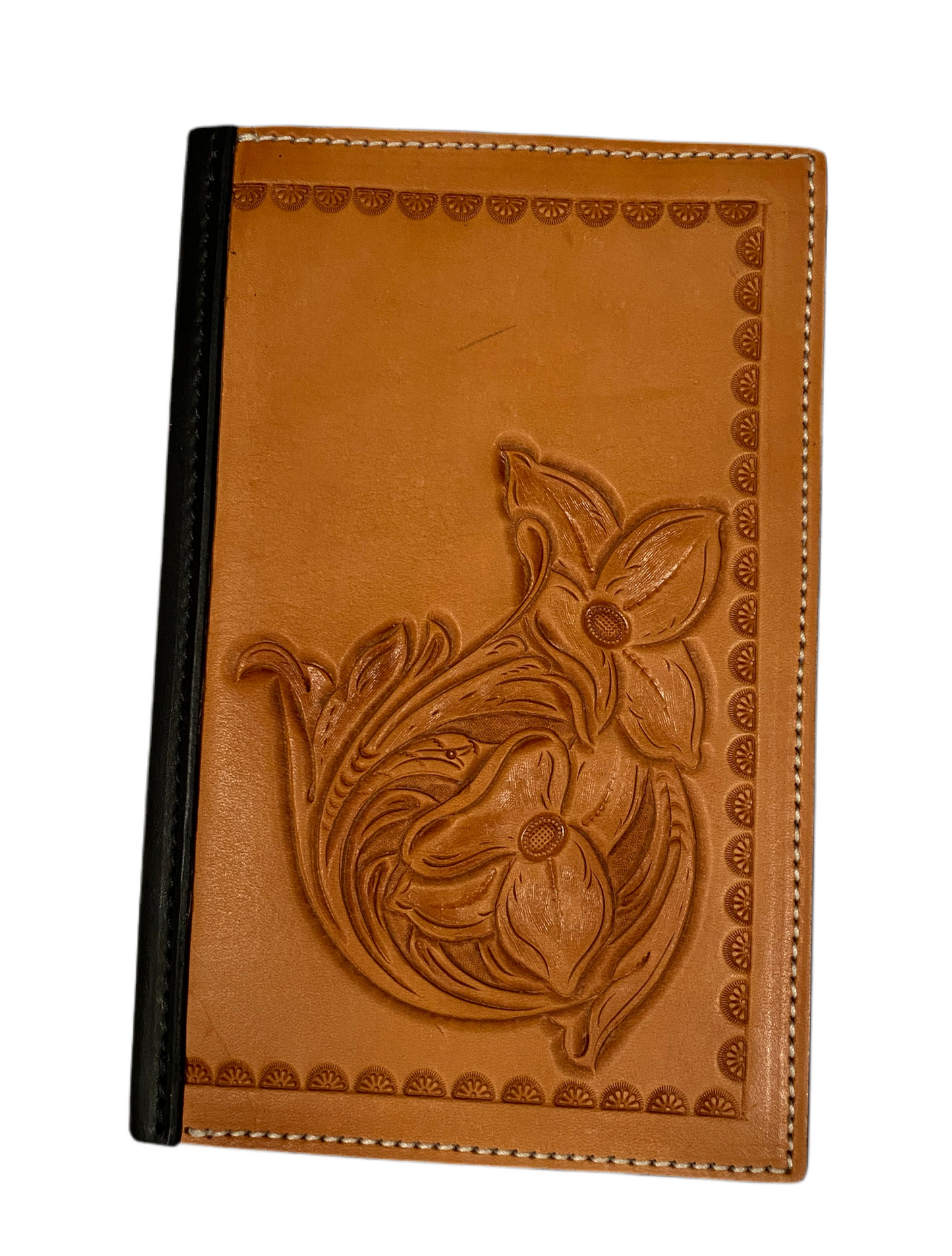 Journal with tooled leather cover