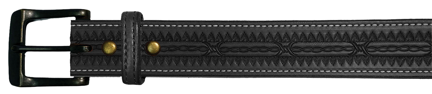 Leather Belt, 1 1/2" with tooling design