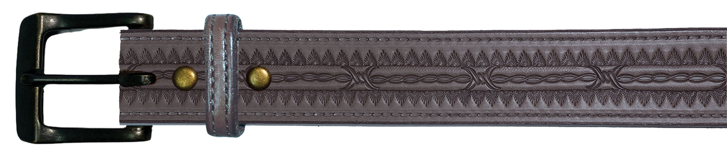 Leather Belt, 1 1/2" with tooling design