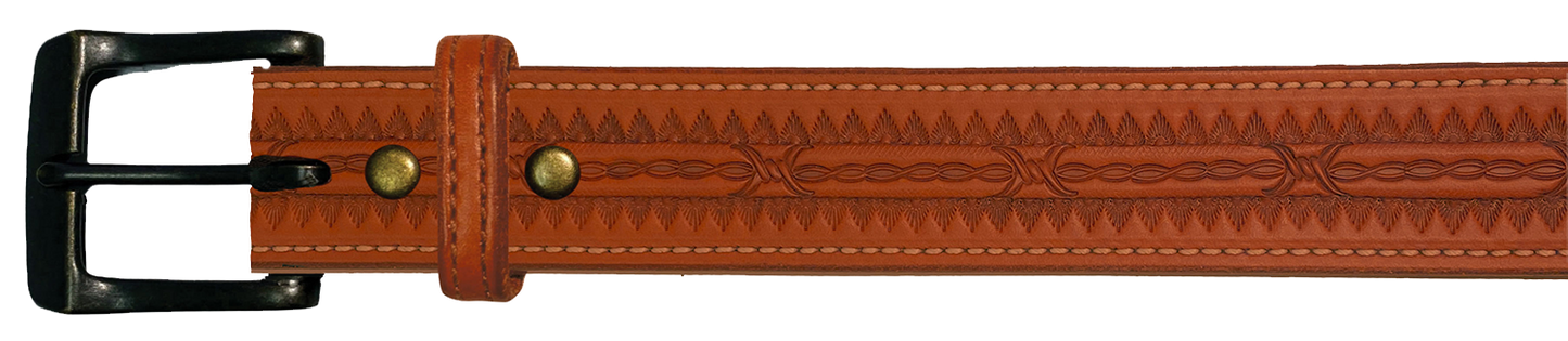 Leather Belt, 1 1/2" with tooling design