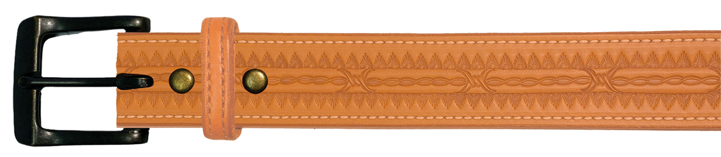 Leather Belt, 1 1/2" with tooling design