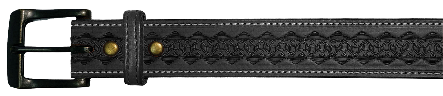 Leather Belt, 1 1/2" with tooling design
