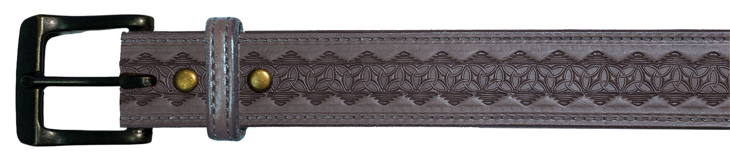 Leather Belt, 1 1/2" with tooling design
