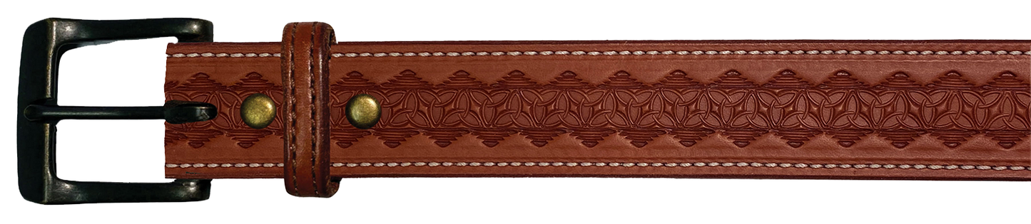 Leather Belt, 1 1/2" with tooling design