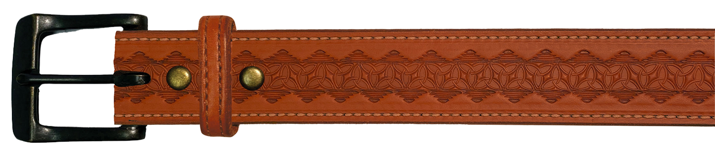 Leather Belt, 1 1/2" with tooling design
