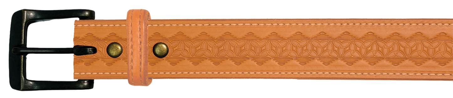 Leather Belt, 1 1/2" with tooling design