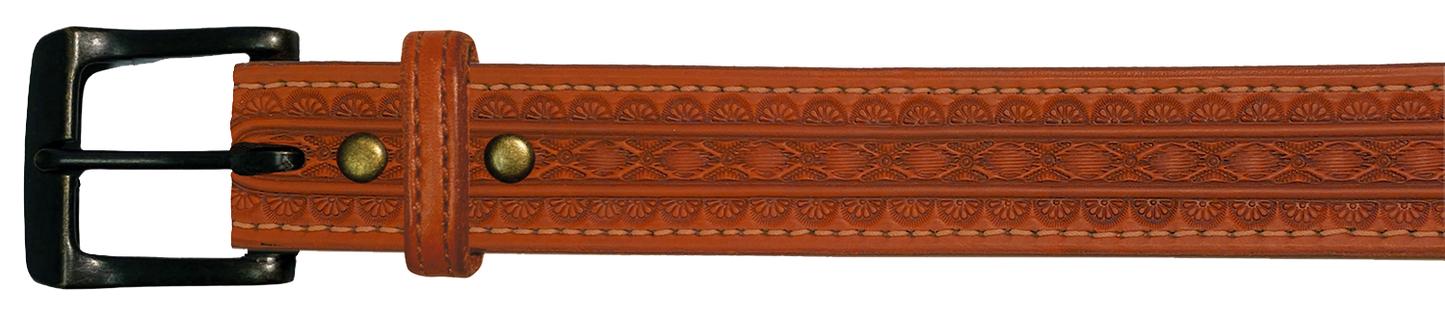 Leather Belt, 1 1/2" with tooling design