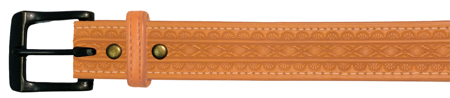 Leather Belt, 1 1/2" with tooling design