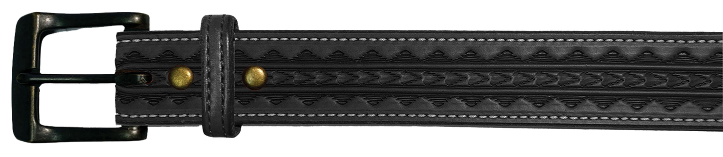 Leather Belt, 1 1/2" with tooling design