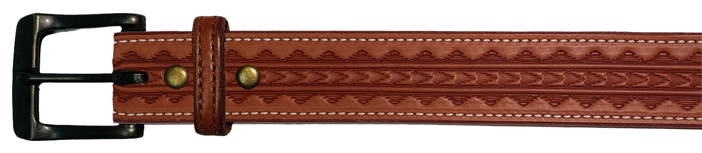 Leather Belt, 1 1/2" with tooling design