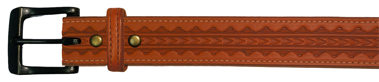 Leather Belt, 1 1/2" with tooling design