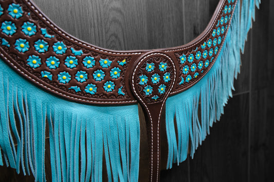 Breastcollar, Pulling Collar, border tooled and hand painted