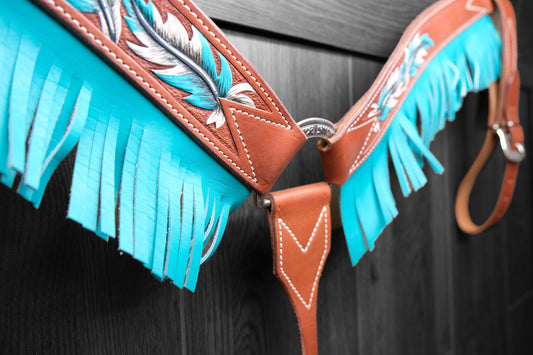 Breastcollar, Standard, hand tooled and hand painted