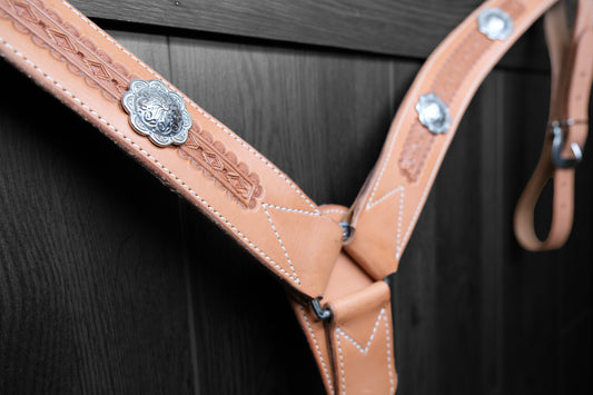 Breastcollar, Working, border tooled with conchos