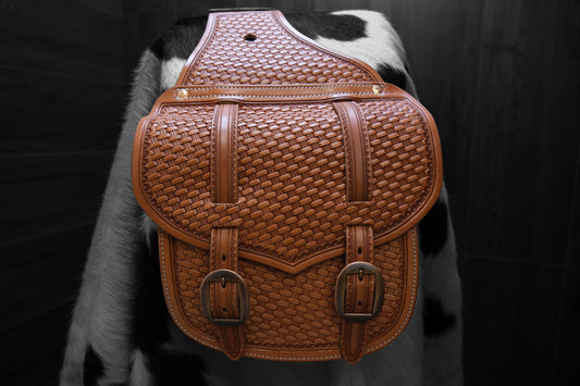 Saddle Bag, Basket Stamped, Accordion gusset
