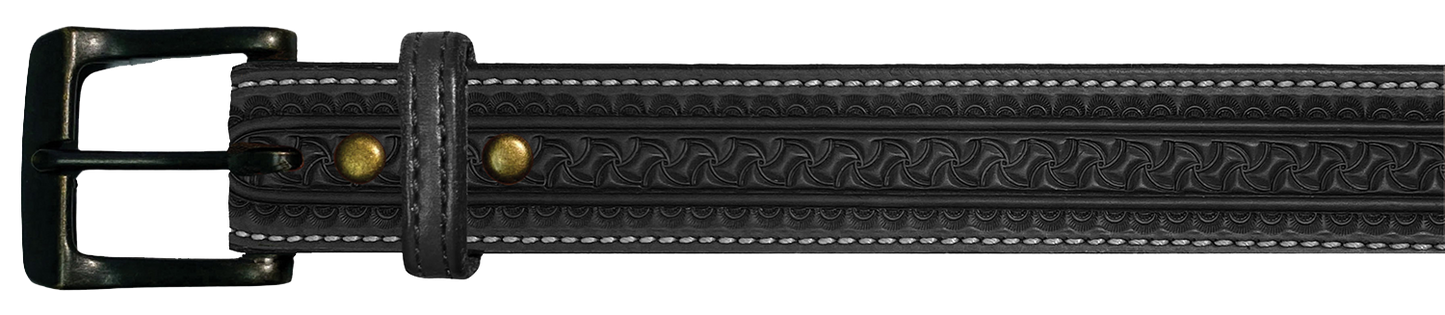 Leather Belt, 1 1/2" with tooling design