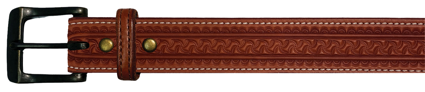 Leather Belt, 1 1/2" with tooling design