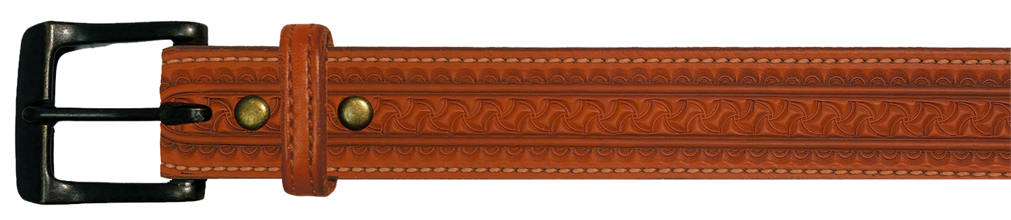 Leather Belt, 1 1/2" with tooling design