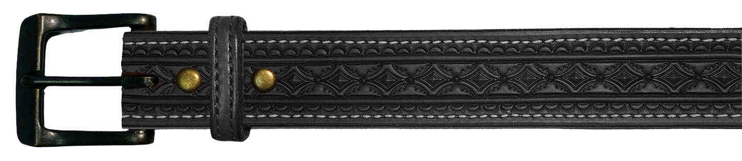 Leather Belt, 1 1/2" with tooling design