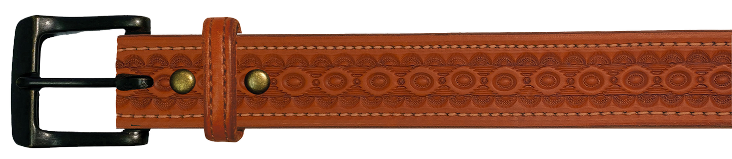 Leather Belt, 1 1/2" with tooling design