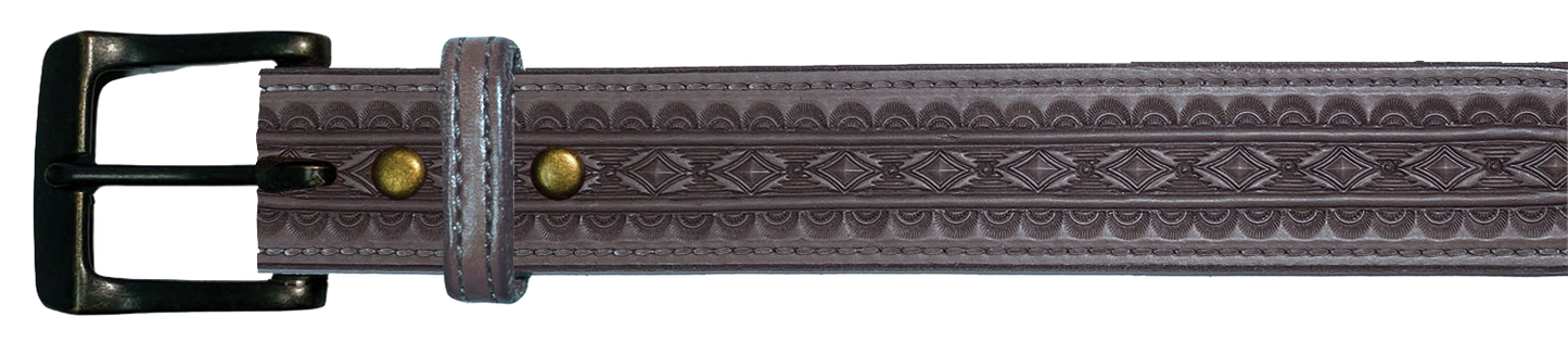 Leather Belt, 1 1/2" with tooling design