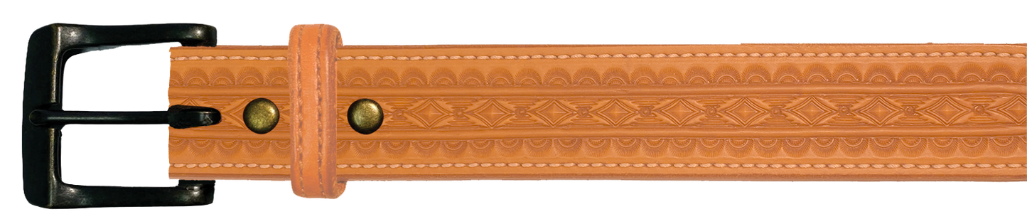 Leather Belt, 1 1/2" with tooling design