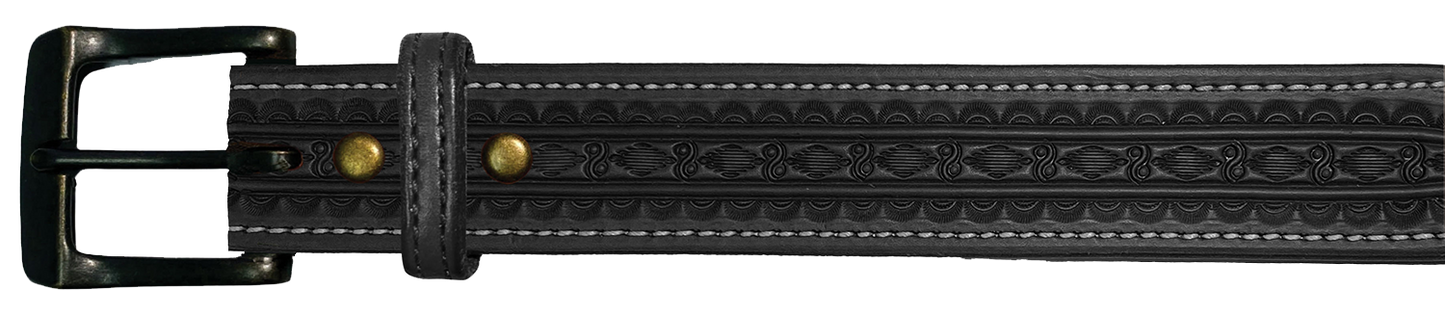 Leather Belt, 1 1/2" with tooling design
