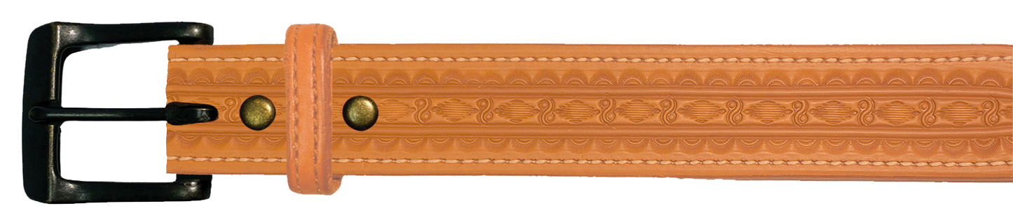 Leather Belt, 1 1/2" with tooling design
