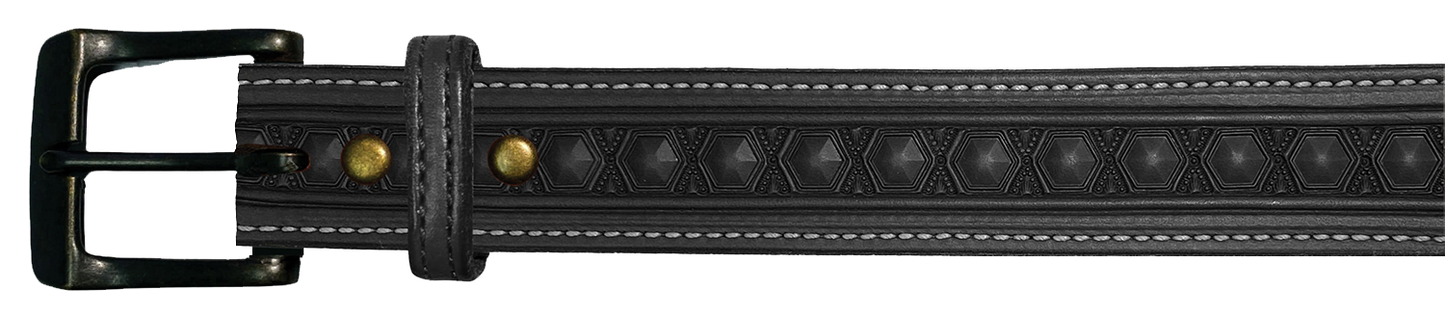 Leather Belt, 1 1/2" with tooling design