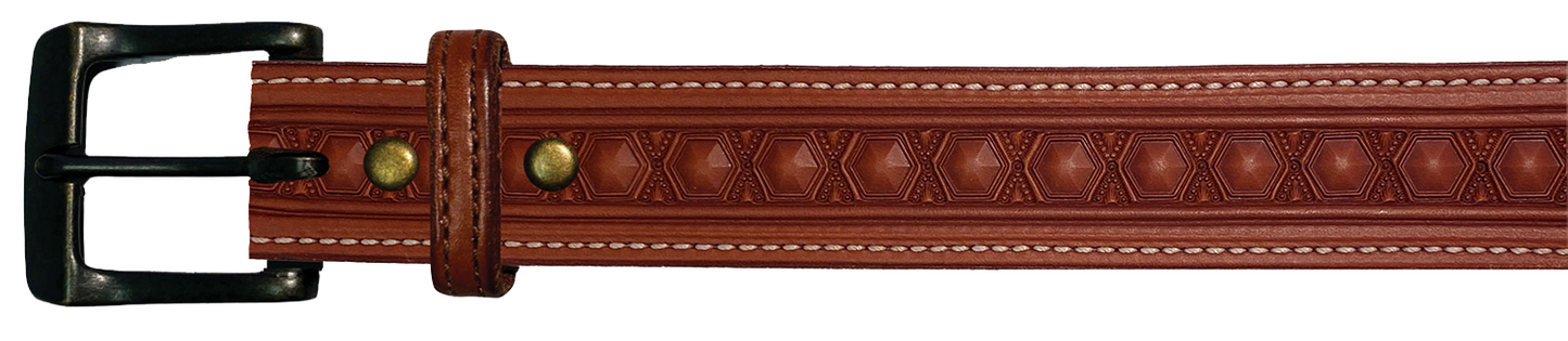 Leather Belt, 1 1/2" with tooling design