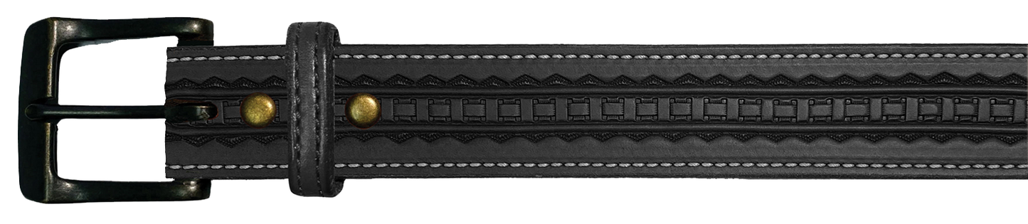 Leather Belt, 1 1/2" with tooling design