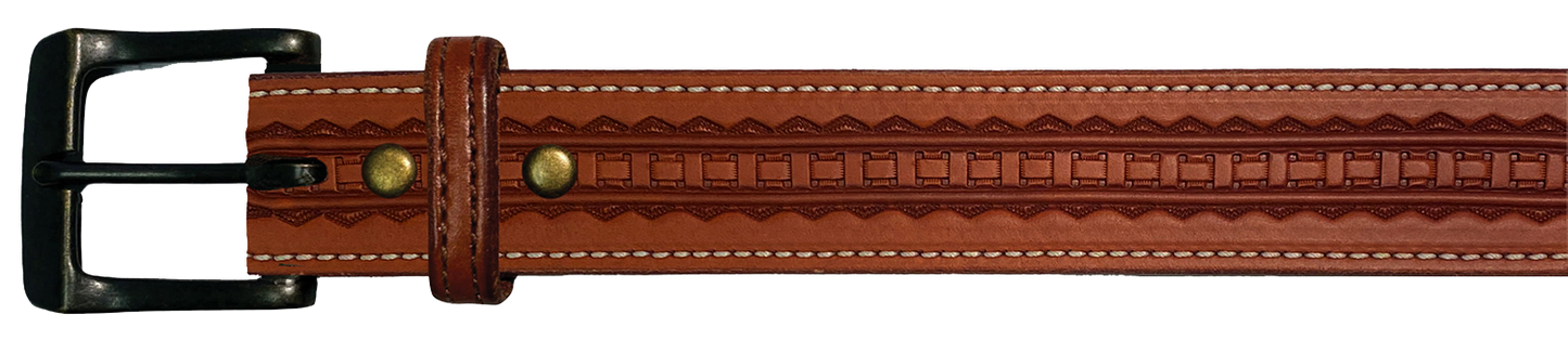 Leather Belt, 1 1/2" with tooling design