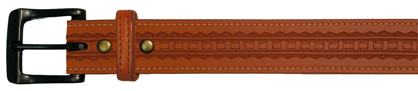 Leather Belt, 1 1/2" with tooling design