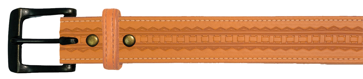 Leather Belt, 1 1/2" with tooling design
