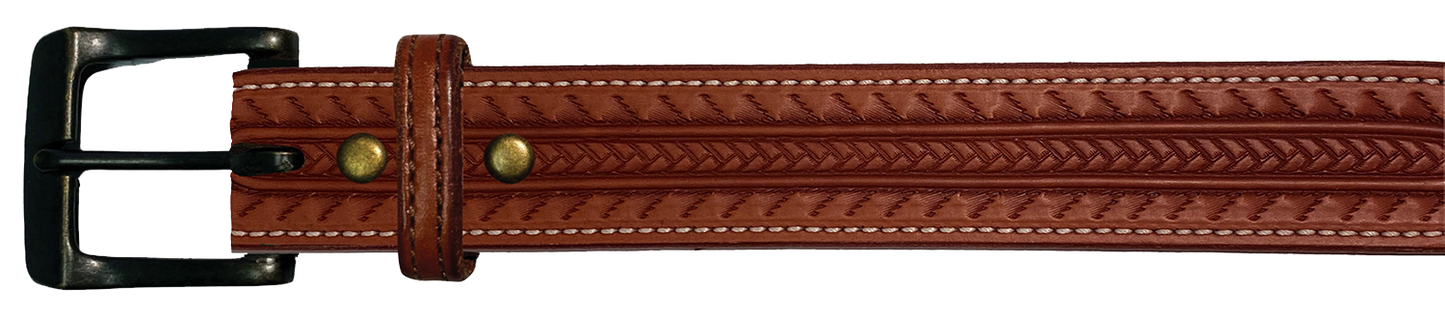 Leather Belt, 1 1/2" with tooling design
