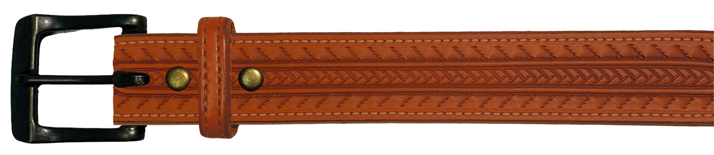 Leather Belt, 1 1/2" with tooling design