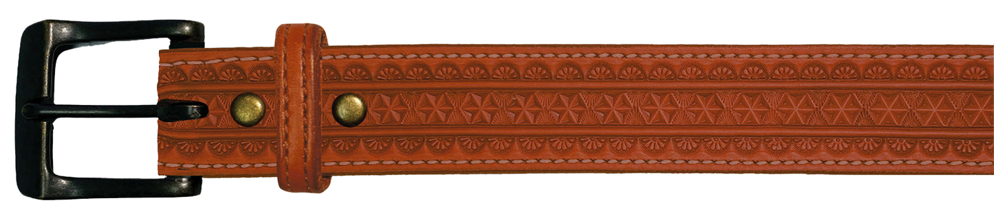 Leather Belt, 1 1/2" with tooling design