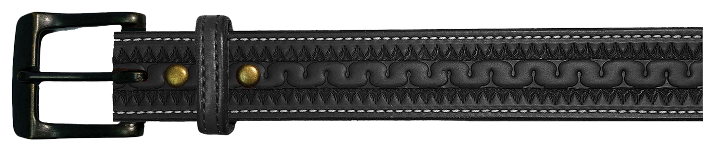 Leather Belt, 1 1/2" with tooling design