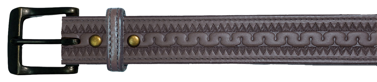 Leather Belt, 1 1/2" with tooling design