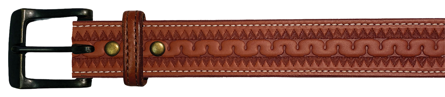 Leather Belt, 1 1/2" with tooling design