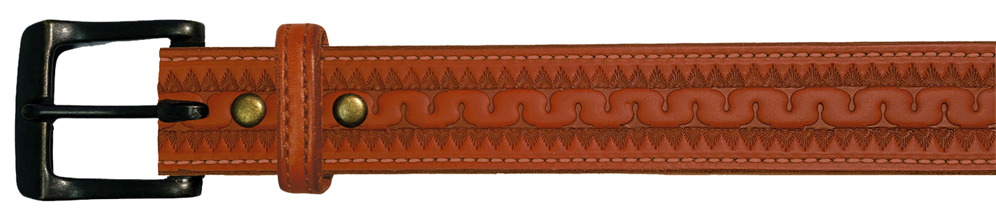 Leather Belt, 1 1/2" with tooling design