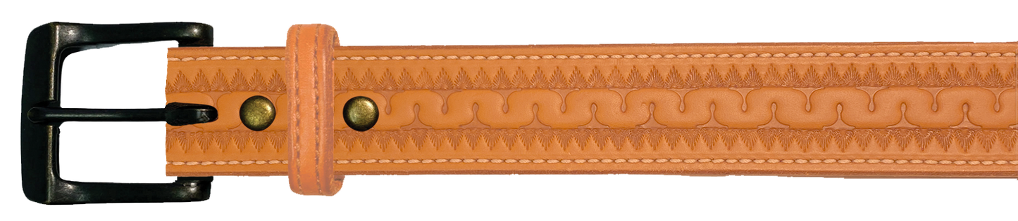 Leather Belt, 1 1/2" with tooling design