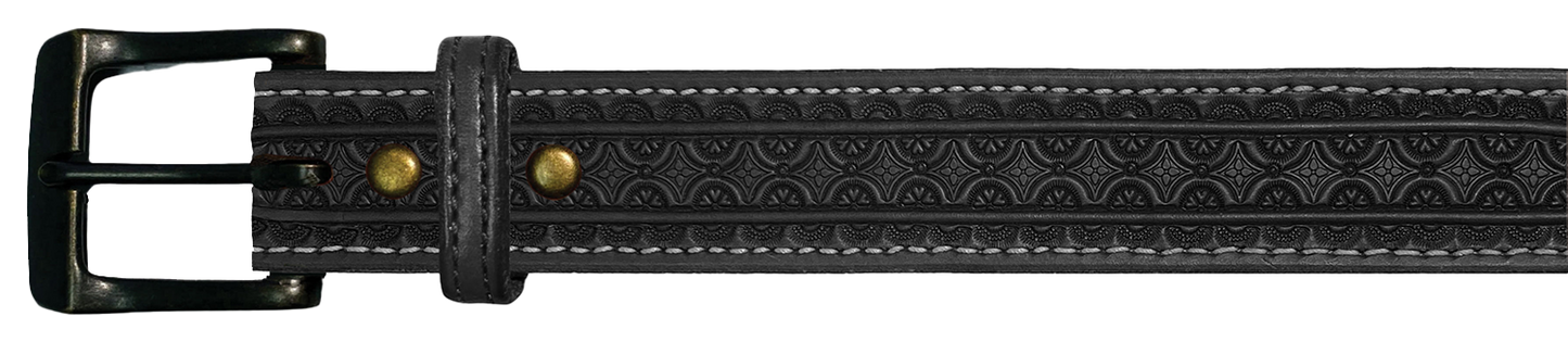 Leather Belt, 1 1/2" with tooling design