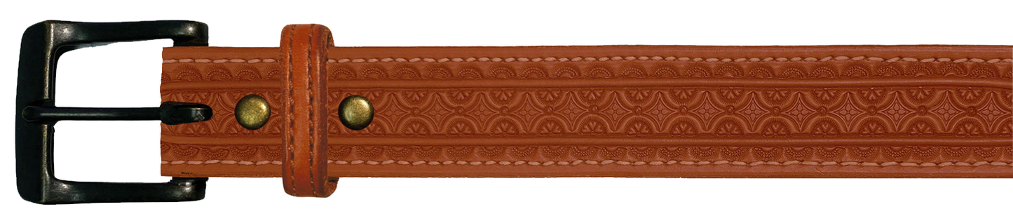 Leather Belt, 1 1/2" with tooling design