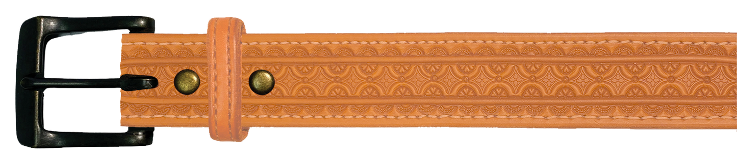 Leather Belt, 1 1/2" with tooling design