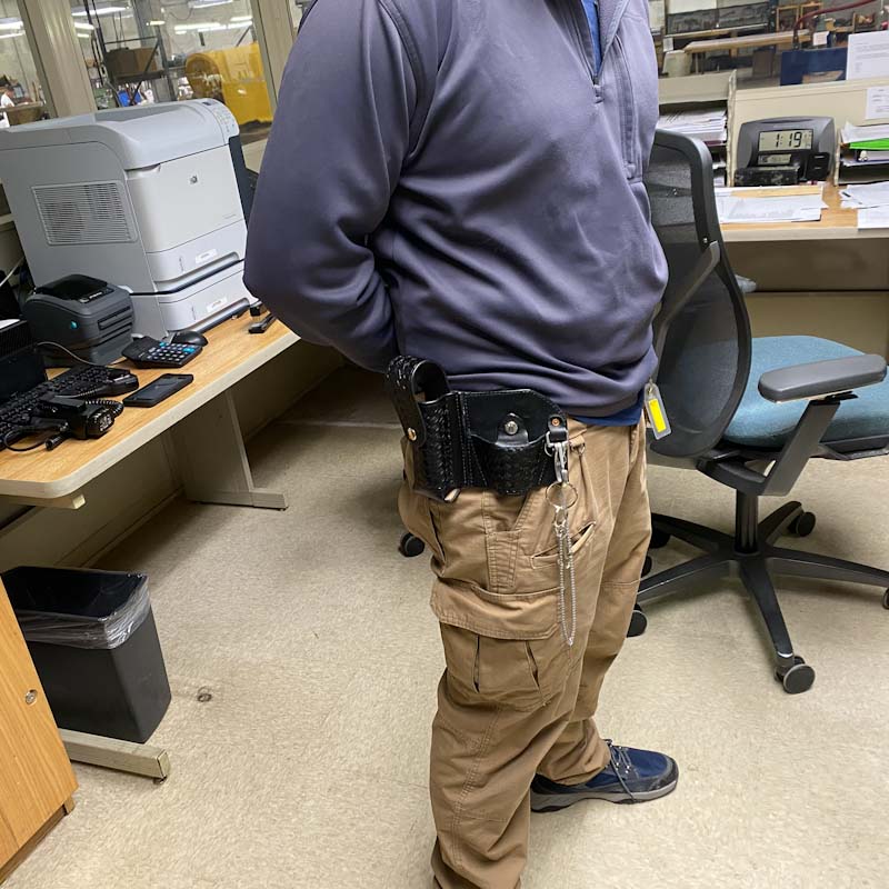 3-in-1 holster, worn by staff, right hand