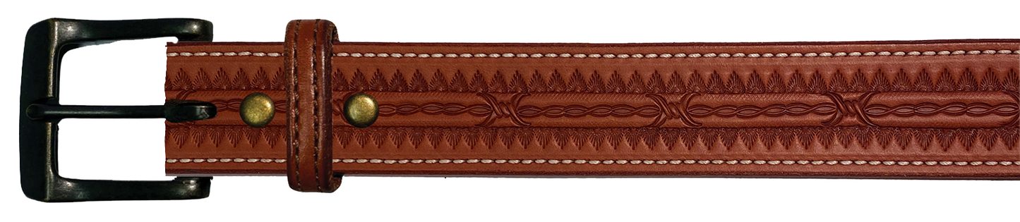 Leather Belt, 1 1/2" with tooling design