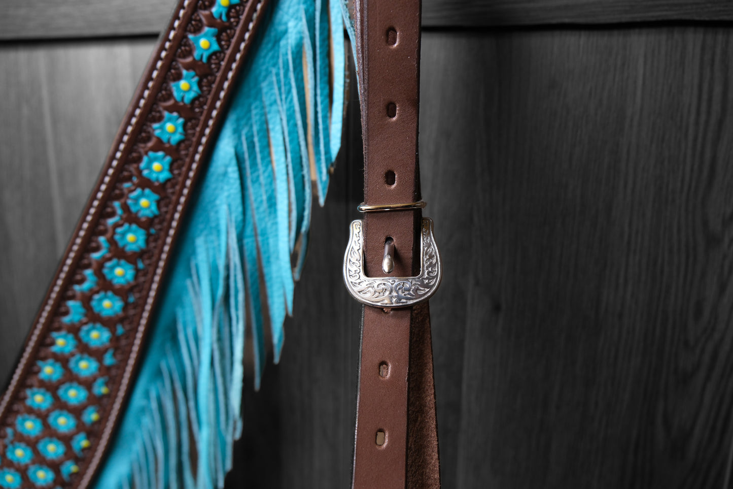 Breastcollar, Pulling Collar, border tooled and hand painted