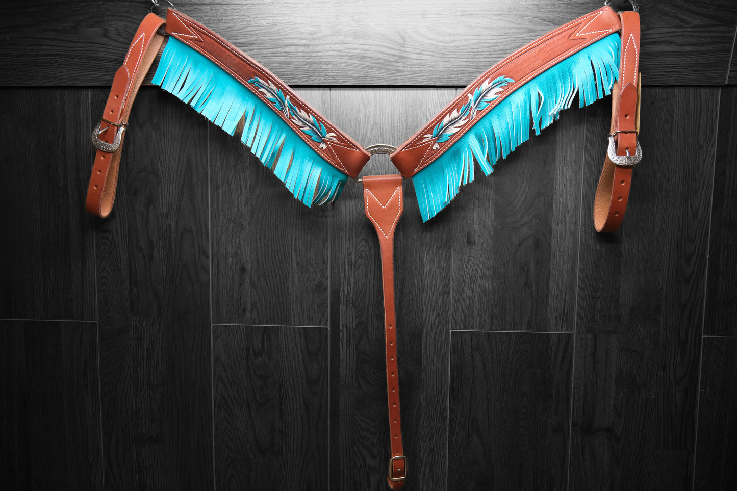 Breastcollar, Standard, hand tooled and hand painted