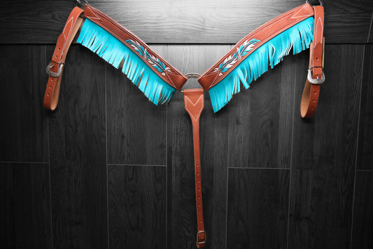 Breastcollar, Standard, hand tooled and hand painted